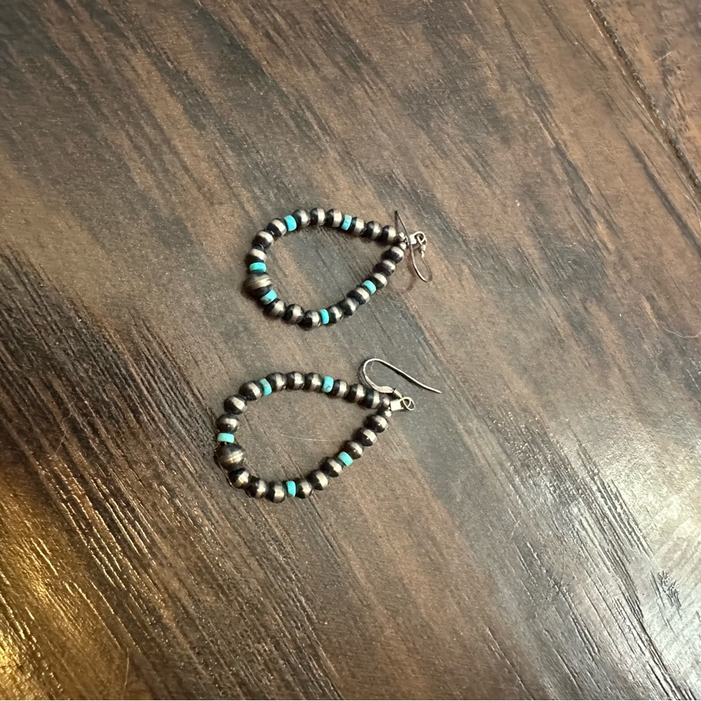 Navajo Beads and Turquoise Earrings